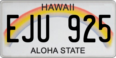 HI license plate EJU925
