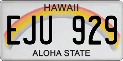 HI license plate EJU929