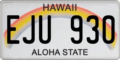 HI license plate EJU930