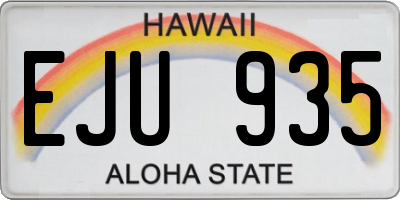 HI license plate EJU935