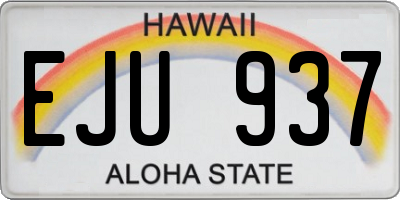 HI license plate EJU937