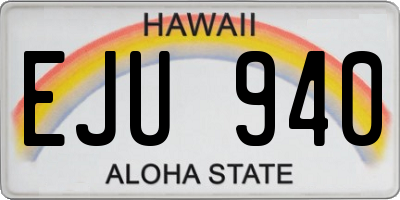 HI license plate EJU940