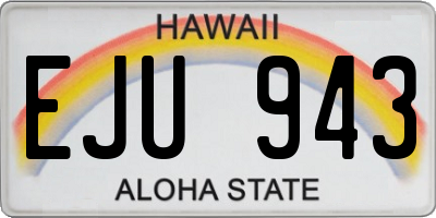 HI license plate EJU943