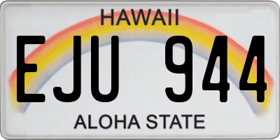 HI license plate EJU944