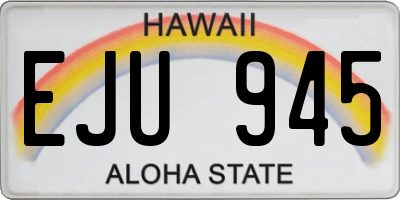 HI license plate EJU945