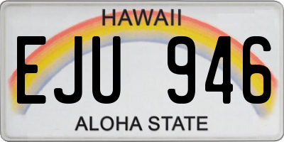 HI license plate EJU946