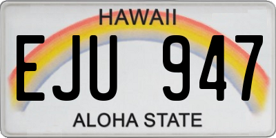 HI license plate EJU947