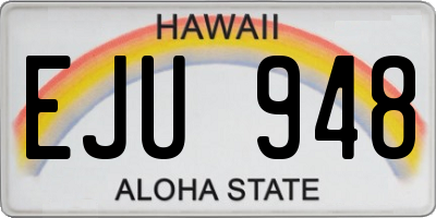 HI license plate EJU948