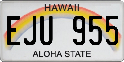 HI license plate EJU955