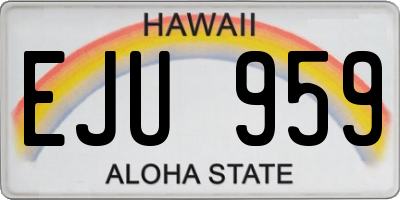 HI license plate EJU959