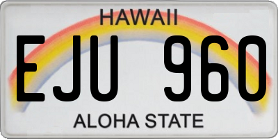 HI license plate EJU960