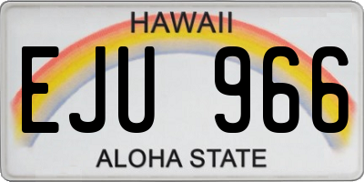 HI license plate EJU966