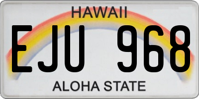 HI license plate EJU968
