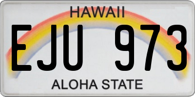 HI license plate EJU973