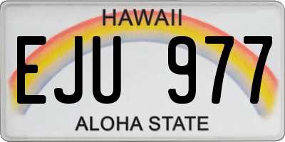 HI license plate EJU977