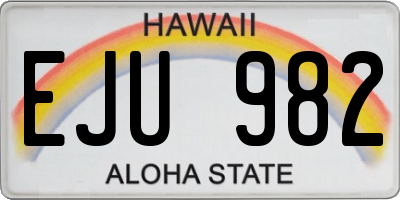 HI license plate EJU982