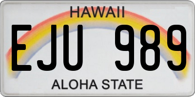 HI license plate EJU989