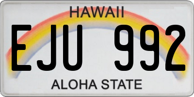 HI license plate EJU992