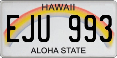 HI license plate EJU993