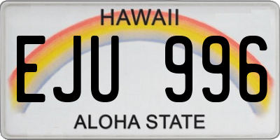 HI license plate EJU996