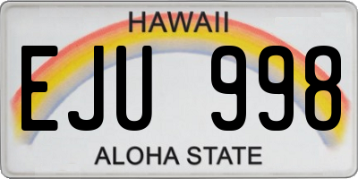 HI license plate EJU998