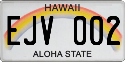 HI license plate EJV002