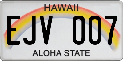 HI license plate EJV007