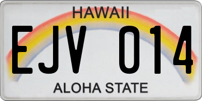 HI license plate EJV014