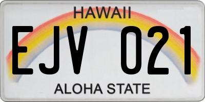 HI license plate EJV021