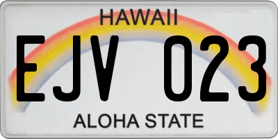 HI license plate EJV023