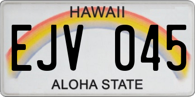 HI license plate EJV045