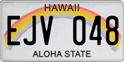 HI license plate EJV048