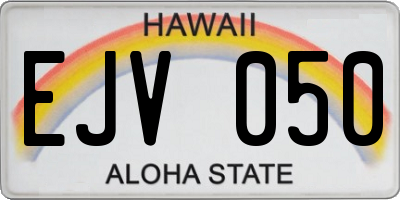 HI license plate EJV050