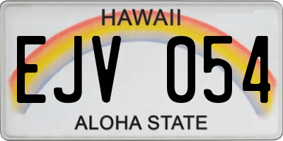 HI license plate EJV054
