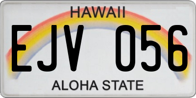 HI license plate EJV056