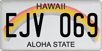HI license plate EJV069
