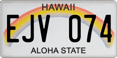 HI license plate EJV074