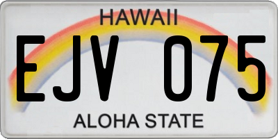 HI license plate EJV075