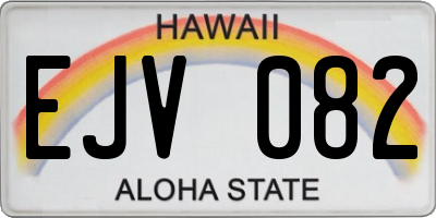 HI license plate EJV082