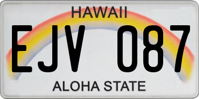 HI license plate EJV087
