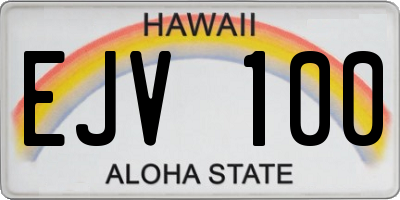 HI license plate EJV100