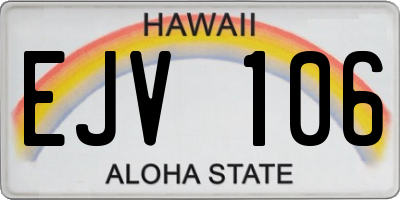 HI license plate EJV106