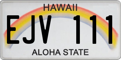 HI license plate EJV111