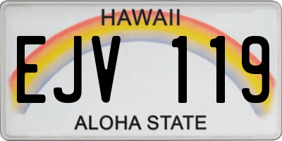 HI license plate EJV119