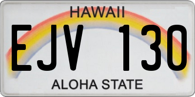 HI license plate EJV130