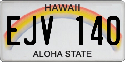 HI license plate EJV140