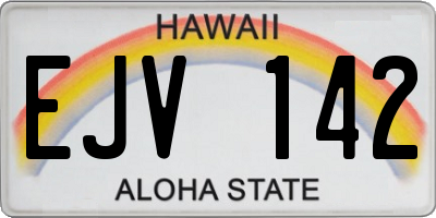 HI license plate EJV142