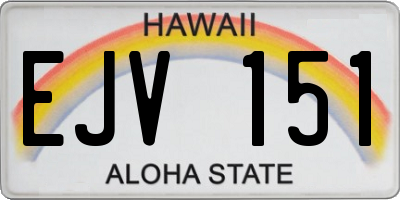 HI license plate EJV151