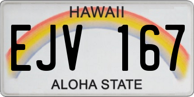 HI license plate EJV167