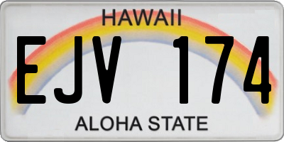 HI license plate EJV174